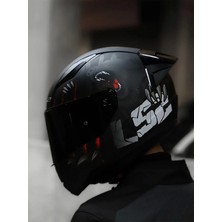 Ls2 Rapıd 2 Race Clawn Mat Siyah-Kırmızı Kask (Siyah+Şeffaf Cam+Spoıler )