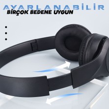 Canpay Yüksek Bass ve Güçlü Ses Kalitesi Suni Deri Kulak Pedli Kafa Kulak Üstü Kablosuz Bluetooth Kulaklık