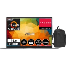 Asus Vivobook M1502YA-NJ190 Amd Ryzen 7 7730U 16 GB 256GB SSD 15.6" Dos Fhd Dizüstü Bilgisayar M1502YA-NJ19005+WEBLEGELSINÇANTA