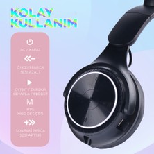 Canpay Teknoloji ve Moda, Yüksek Bass, Rgb LED Işıklı Kedi Kulağı Tasarım Kablosuz Bluetooth Kulaklık Beyaz