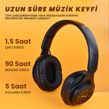 Canpay Kafa Kulak Üstü Kablosuz Bluetooth Kulaklık Hızlı Type-C Şarj 90 Saat Bekleme, 5 Saat Kullanım Beyaz