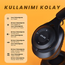 Canpay Yüksek Bass ve Kristal Netlikte Ses Kalitesinde Kafa Kulak Üstü Kablosuz Bluetooth Kulaklık (Beyaz)