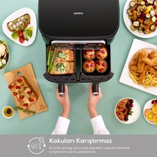 Karaca Aır Pro Cook Duo Köz Xxxl 4+4 Litre Airfryer Iconic Beige 8 Kişilik