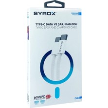 Syrox C146 60W Örgülü Pd Kablo | Iphone 15 Orjinal Görünümlü Kablo 60WATTTYPE-C To Type-C Kablo (60W Type-C Data And Chargıng Cable 60W Pd Power Delıvery)