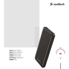 Soultech BT143S Needle 10.000MAH Powerbank Siyah