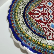 Aysun Hand Art Aysunhandart Ipek Desen Çerçeveli Merkezinde Rumi Motifli El Yapımı Seramik Tabak