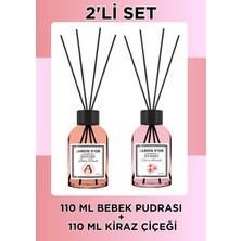 Jardin D'or 2'li Set Avantajı Bebek Pudrası+Kiraz Çiçeği 110 ml Çubuklu Oda Kokusu Reed Dıffuser