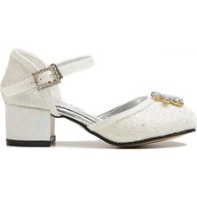 Baby D'S Elsa Topuklu Ayakkabı Taşlı Beyaz 27