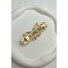 Modex Altın Rengi Kelebek Figürlü Otomatik Toka (Ölçü:8 Cm)