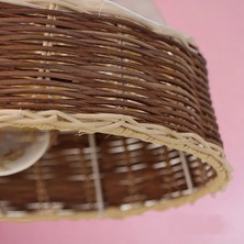 Ocean Point Rattan Tekli Avize Sarkıt Lamba El Yapımı 35X23CM