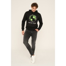 Jack & Jones Logo Baskılı Kapüşonlu Sweatshirt - Round
