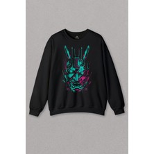 So Cool Unisex Sweatshirt Mask Hannya Demon Japonca Japanese Maske Oni Baskılı Sweat