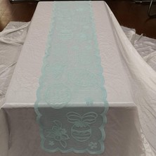 Humble Paskalya Dantel Masa Koşucu Tavşan Yumurta Masa Koşucu Aile Yemek Masası ve Oturma Odası Dekorasyonu (Pembe) (Yurt Dışından)