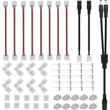 Humble 2 Pin LED Konnektör Kiti, Lehimsiz Konnektörler, 8mm 2pin 2835 LED Şerit Için 2 Yollu Dc Jack Splitter (Yurt Dışından)