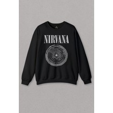 So Cool Unisex Sweatshirt Nirvana Bleach Albüms Rock Music Circle Plak Baskılı Sweat