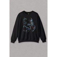 So Cool Unisex Sweatshirt Death Note Nighmare Canavar Silüeti Dizi Anime Baskılı Sweat
