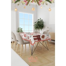 Moud's Retro Yılbaşı Desenli Süet Dertsiz Masa Örtüsü