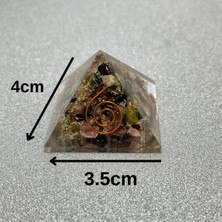 Yıldız Doğal Taş Renkli Turmalin Orgonit Piramit 4x3.5 cm 35 gr