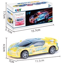 Aqqogib (Iki Adet) Elektrikli Üniversal Müzik Araba Parlayan, Oyuncak Hediye Atalet Spor Araba (Ataletsel Spor Araba-Aydınlatma Müzik-Sarı) (Yurt Dışından)