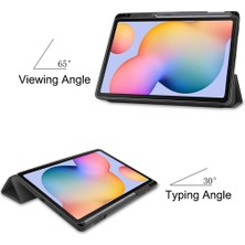 Aqqogib Samsung Galaxy Tab S6/tab S6 Tablet Kılıfı 10.4" Için, Birinci Sınıf Deri, Ince ve Hafif, Otomatik Uyku/uyandırma Sert Üç Katlı Stand Kapağı (P610/P615) Siyah (Yurt Dışından)