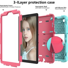 Aqqogib Samsung Galaxy Tab A7 Case 2021 (SM-T220/T225) Için Hibrit Samsung A7 Case 8.7 Inç Standlı, Darbeye Dayanıklı Sağlam Samsung Tablet A7 Erkek ve Kız Çocuk Kılıfı (Siyah+Mavi) (Yurt Dışından)