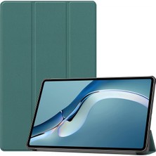 Aqqogib Huawei Matepad Pro 12.6 2021 Tablet Pc Kasası Hafif Üç Katlı Stand Pc Sert Arka Kapak Kapağı Tüm Vücut Sağlam Darbeye Dayanıklı Kılıf (Renk: Koyu Yeşil) (Yurt Dışından)