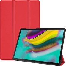 Aqqogib Galaxy Tab S5E Kılıf Için, Samsung Galaxy Tab S5E SM-T720 Için Otomatik Uyku/uyandırma Fonksiyonlu Akıllı Telefon Kılıfı Üç Katlı Stand Ince ve Hafif; SM-T725 Kırmızı (Yurt Dışından)