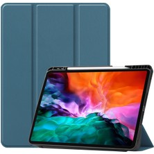 Aqqogib 2021 5. Nesil iPad Pro 12.9" Kılıf, Otomatik Uyandırma/uyku Kapağı, Kalem Tutuculu Kapak, Ince Yumuşak Tpu Arka Akıllı Üçe Katlamalı Stand (Koyu Yeşil) (Yurt Dışından)