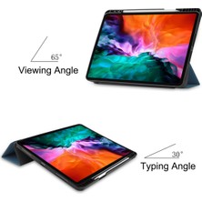 Aqqogib 2021 5. Nesil iPad Pro 12.9" Kılıf, Otomatik Uyandırma/uyku Kapağı, Kalem Tutuculu Kapak, Ince Yumuşak Tpu Arka Akıllı Üçe Katlamalı Stand (Koyu Yeşil) (Yurt Dışından)