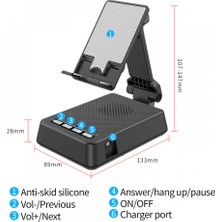 Aqqogib Cep Telefonu Akıllı Yayıncı Standı Kablosuz Bluetooth Hoparlör Cihazı Hd Mikrofon Canlı Yayın Masası Tutucu Için Güçlü Ses Alanı (Yurt Dışından)