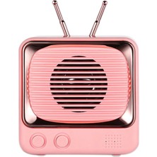 Aqqogib Pembe Retro Taşınabilir Kablosuz Bluetooth Hoparlör Yaratıcı Hediye Sevimli Tv Mini Bluetooth Hoparlör (Yurt Dışından)