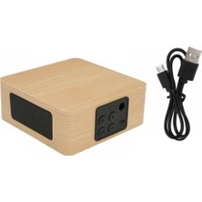 Aqqogib Kablosuz Bluetooth Hoparlör Subwoofer Kararlı Taşınabilir USB Masaüstü Retro Hoparlörler Ev Açık Mini Hoparlör Için 60Hz-18KHz (Yurt Dışından)