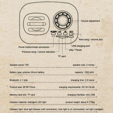 Aqqogib Retro Bluetooth Uyumlu Hoparlör Tf Yuvası ile Taşınabilir Mini Kablosuz Gramofon Hoparlör Taşınabilir Şarj Kırmızı Hoparlör (Yurt Dışından)