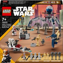 LEGO® Star Wars™ Klon Trooper ve Savaş Droidi Savaş Paketi Seti 75372- 7 Yaş ve Üzeri Star Wars Sevenler için Yaratıcı Oyuncak Yapım Seti (215 Parça)