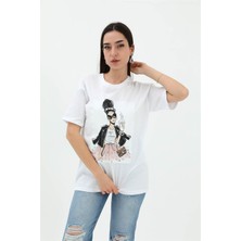 Tua Moda Bisiklet Yaka Taş Detaylı Süprem T-Shirt - Beyaz