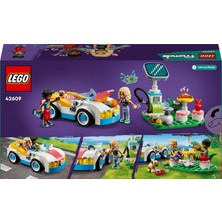 LEGO® Friends Elektrikli Araba ve Şarj İstasyonu 42609 - 6 Yaş ve Üzeri Çocuklar için Zac ve Nova Minifigürü İçeren Yaratıcı Oyuncak Yapım Seti (170 Parça)