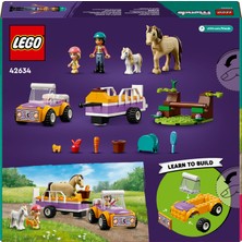 LEGO® Friends At ve Midilli Römorku 42634 - 4 Yaş ve Üzeri Çocuklar için Liann ve Zoya Minifigürü İçeren Yaratıcı Oyuncak Yapım Seti (105 Parça)