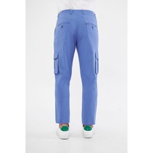 Daniel Voi Erkek Kargo Cepli Blue Slim Fit Günlük Rahat Pantolon