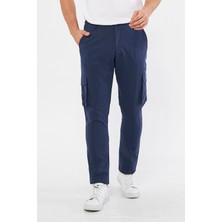 Daniel Voi Erkek Kargo Cepli Koyu Lacivert Slim Fit Günlük Rahat Pantolon