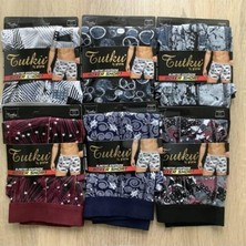 Tutku 0119 Erkek Desenli Likralı Boxer 6 Adet