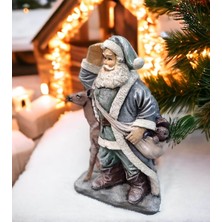 Gardenya Noel Baba Geyikli Polyester Dekoratif Obje & Heykel
