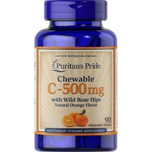 Puritan's Pride Vitamin C 500 Mg With Rose Hips 90 Çiğnenebilir Tablet