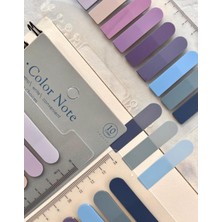 Kağıt Gemi Dükkan 10 Renkli Cetvelli Mor ve Mavi Tonları Oval Şeffaf Pet Indeks / Index Sticker / Sticky Note