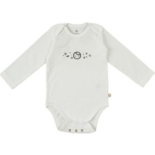 Little Gusto Uzun Kollu Ayarlanabilir Çıtçıtlı Zıbın Beyaz Organik Pamuk Planet Gusto