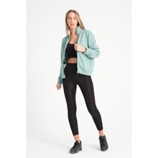 Cool Hill Buz Yeşili Tam Fermuarlı Kadın Sweat