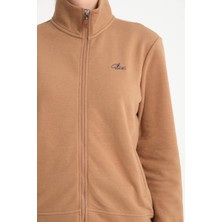 Cool Hill Kahve Tam Fermuarlı Kadın Sweat