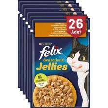 Purina Felix Sensations 85 gr Tavuklu Havuçlu Yaş Kedi Maması - 26 Adet Premium Kalite