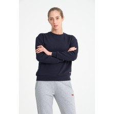 Cool Hill Koyu Lacivert  Basic Kadın Sweat