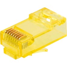 Ayt Powermaster PM-22700 RJ45 Cat6 8p 8c Sarı Soket Jack Ethernet Soketi Internet 100'lü