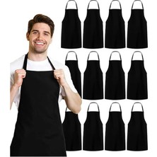 Revu Baby Unisex Mutfak Önlüğü Ekstra Uzun Bağcıklı Mutfak Önlüğü %100 Polyester Şef Önlüğü 12 Adet